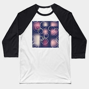 White abstract circle flowers on blurry rectangles Baseball T-Shirt